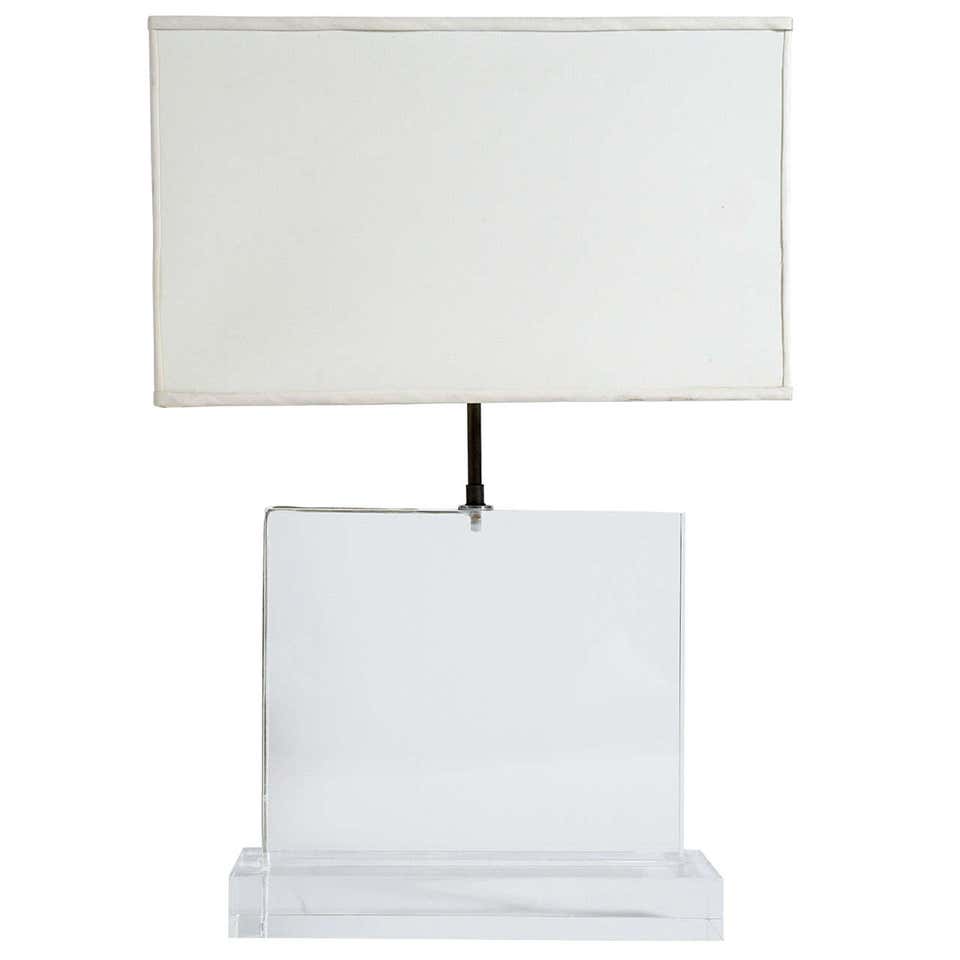 Vintage Clear Lucite Acrylic Table Lamp, Karl Springer, circa 1975 at ...