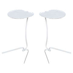 Pair of Mid-Century "Lily-Pad" Tables in White Salterini 8