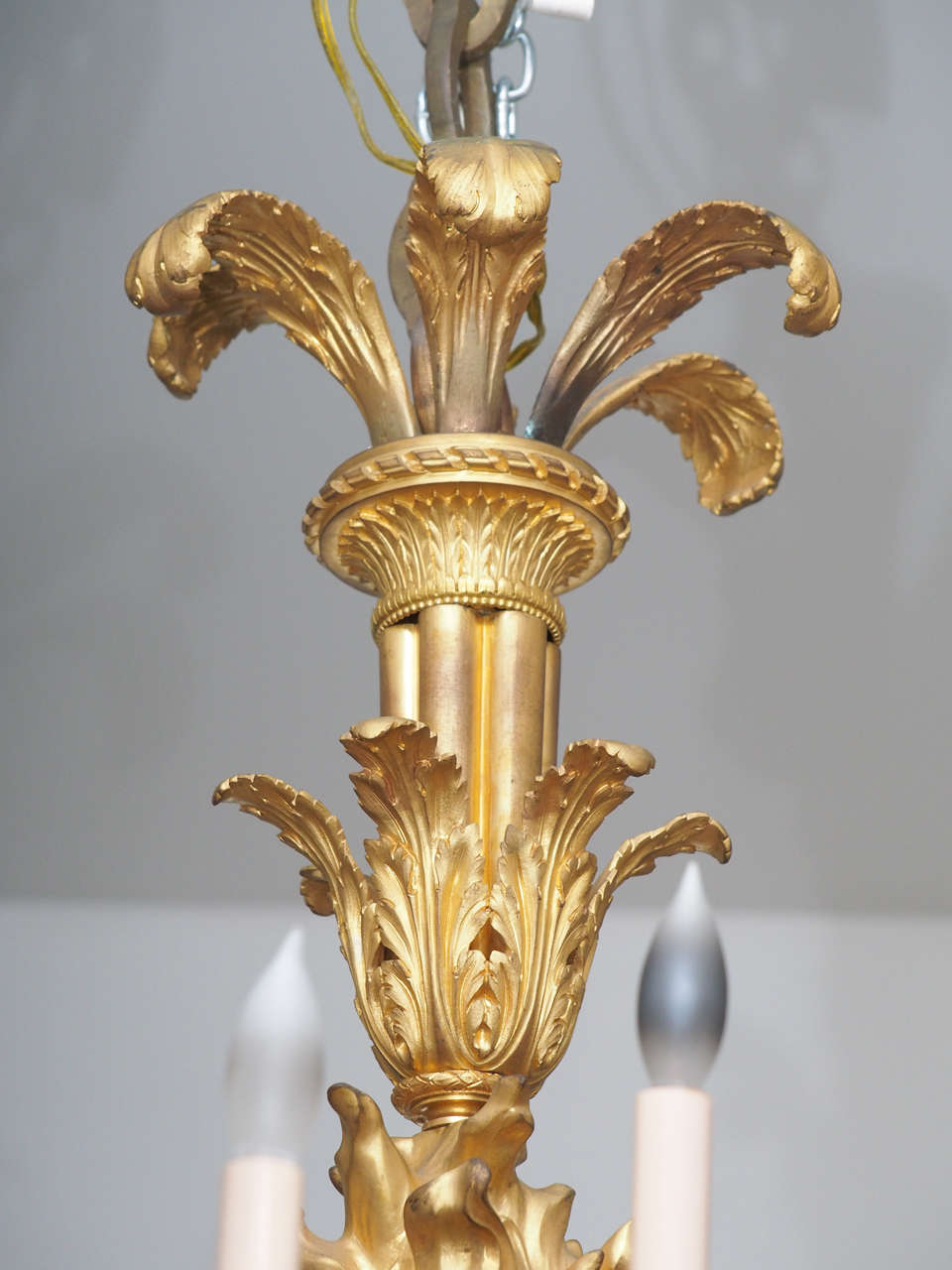 Louis XV Large Bronze Chandelier with Cherub Decoration