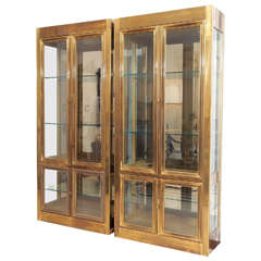 Two Large and Impressive Mastercraft Brass Vitrines