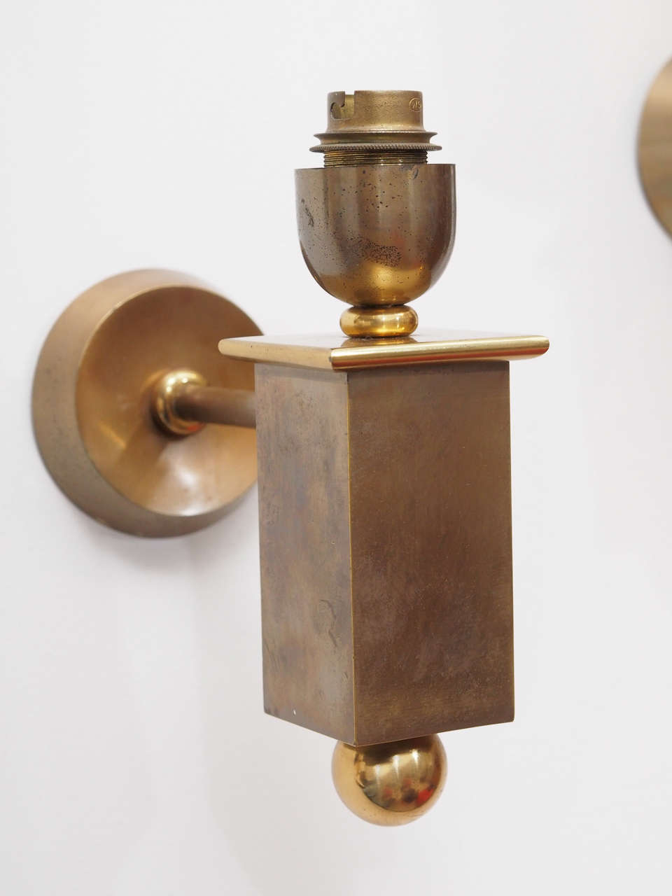 20th Century Stylish Sconces in Steel and Brass