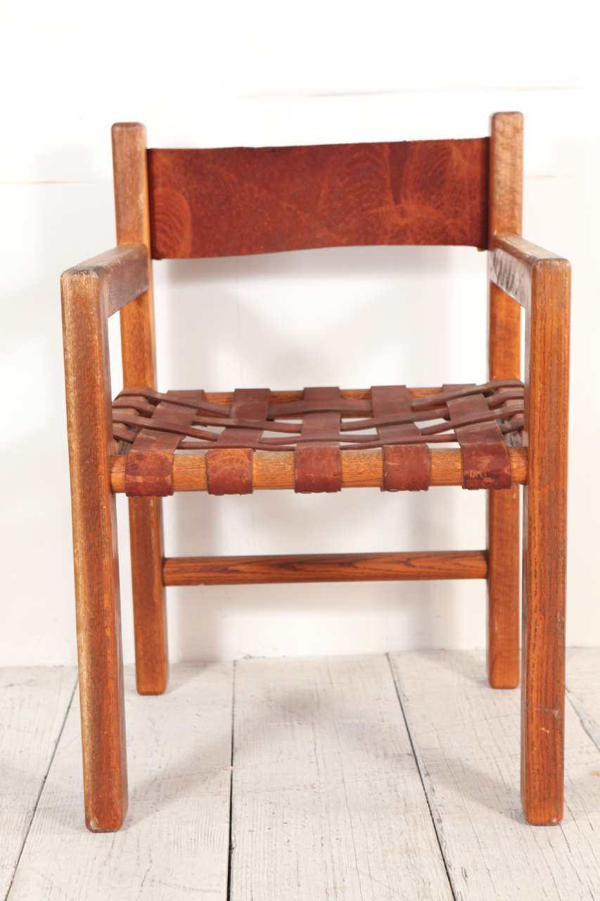 woven leather dining chair