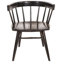 Paul McCobb Style Black Spindle Back Chair (Three Available)