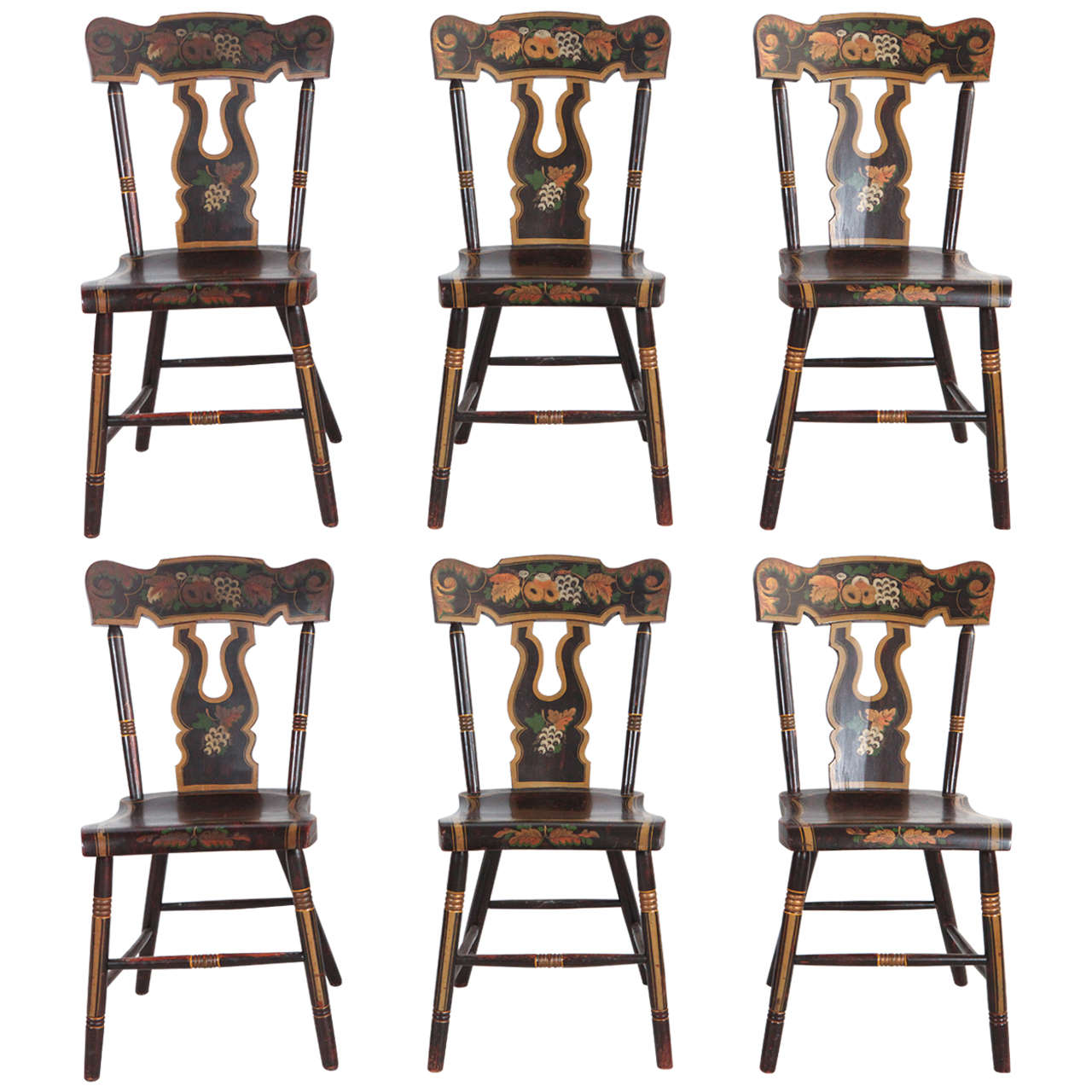 Four French Hand Painted Chairs, Sold Individually