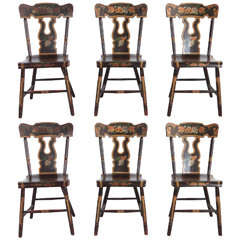 Four French Hand Painted Chairs, Sold Individually