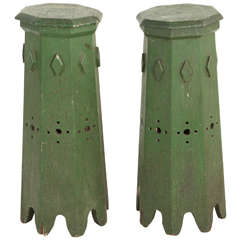 Green Octagon Pedestal Tables (Sold Individually) Green Octagon Pedestal Tables (Sold Individually)