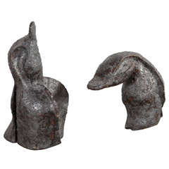 Pair of Stone Penguin Sculptures