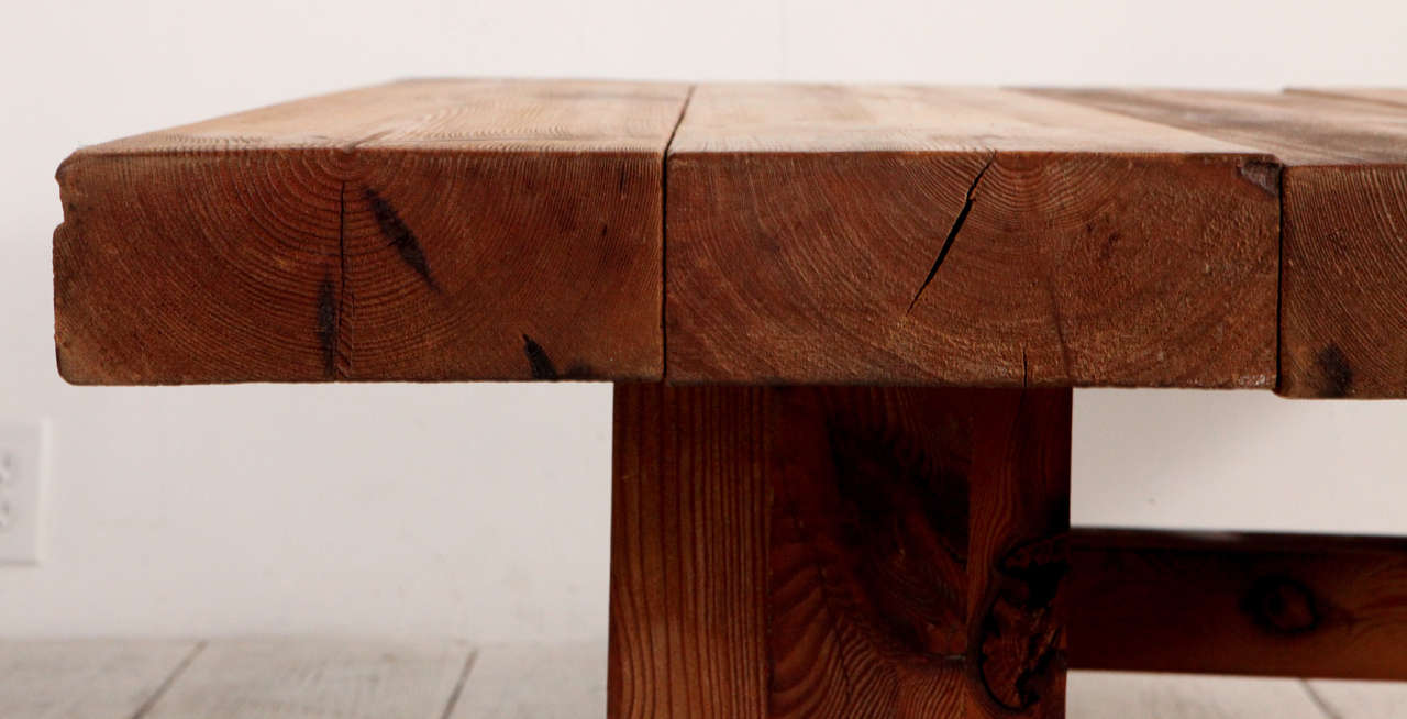 square wood block coffee table