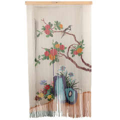 Retro Mid-Century Beaded Hanging Door Curtain / Screen