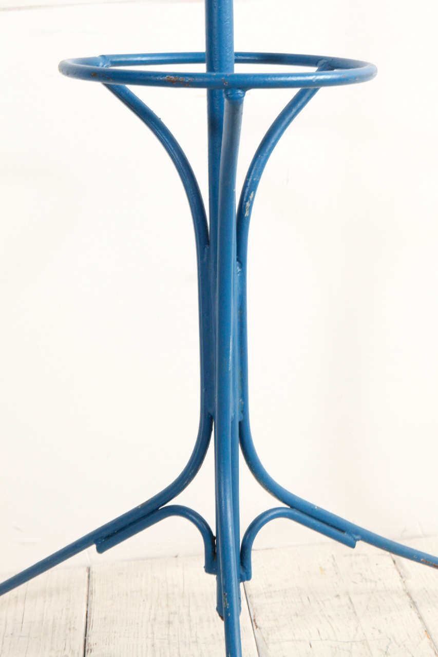 Cerulean Blue Metal Coat Rack and Umbrella Stand 1