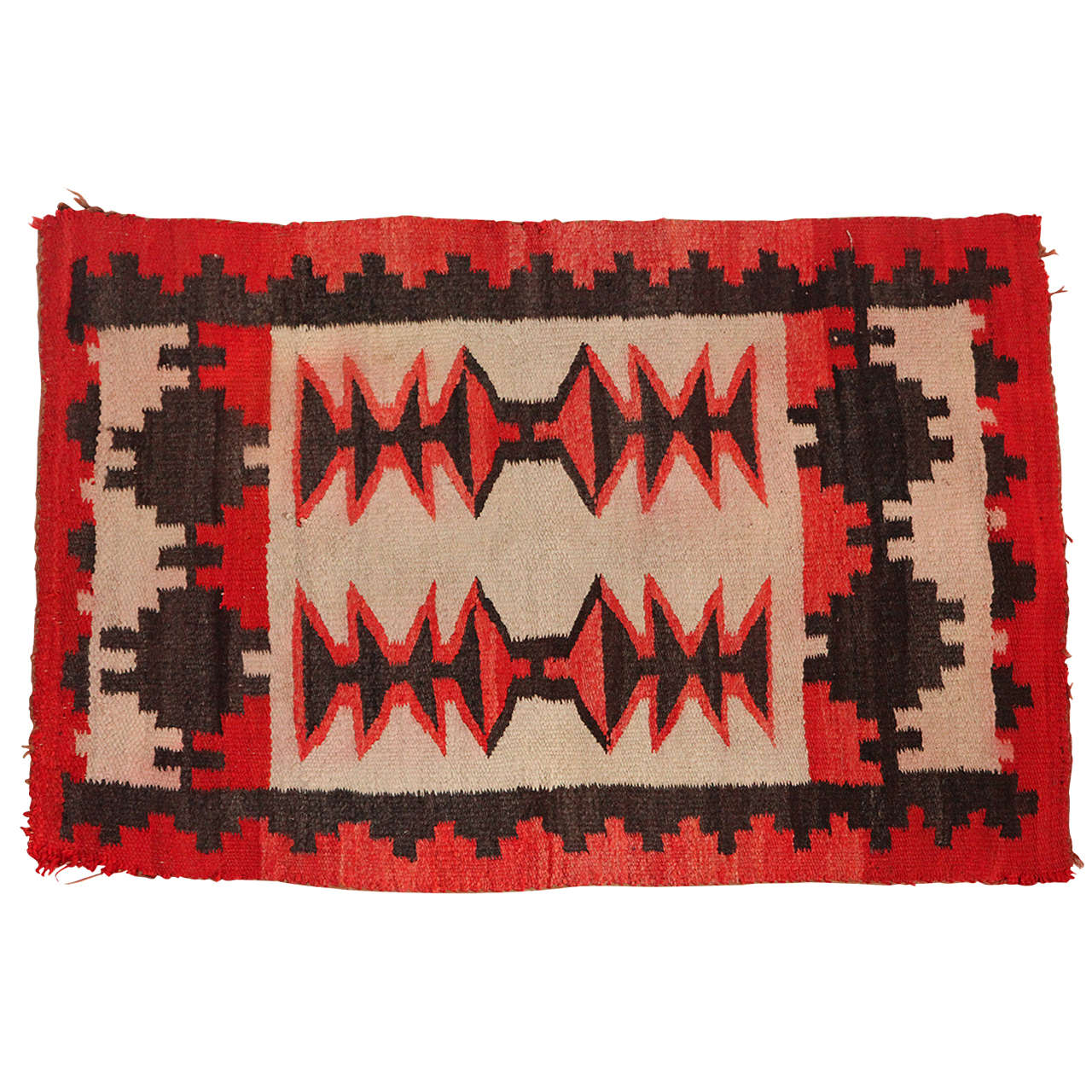 Red, Brown, and Cream Mexican Weaving
