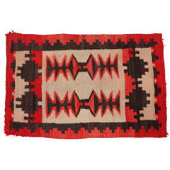 Vintage Red, Brown, and Cream Mexican Weaving