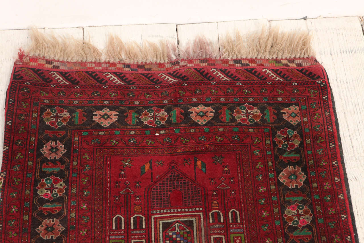 Mid-20th Century Red and Green Prayer Rug
