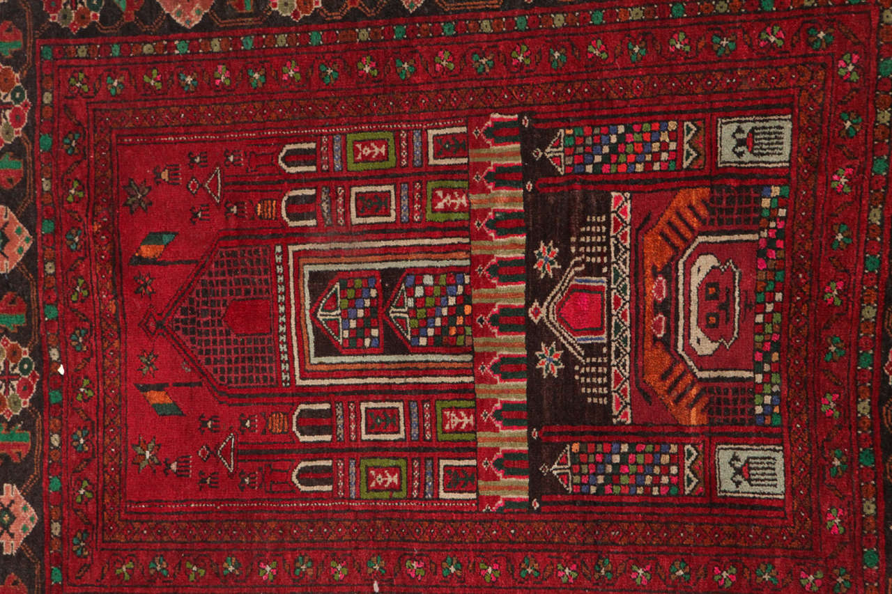 Red and Green Prayer Rug 1