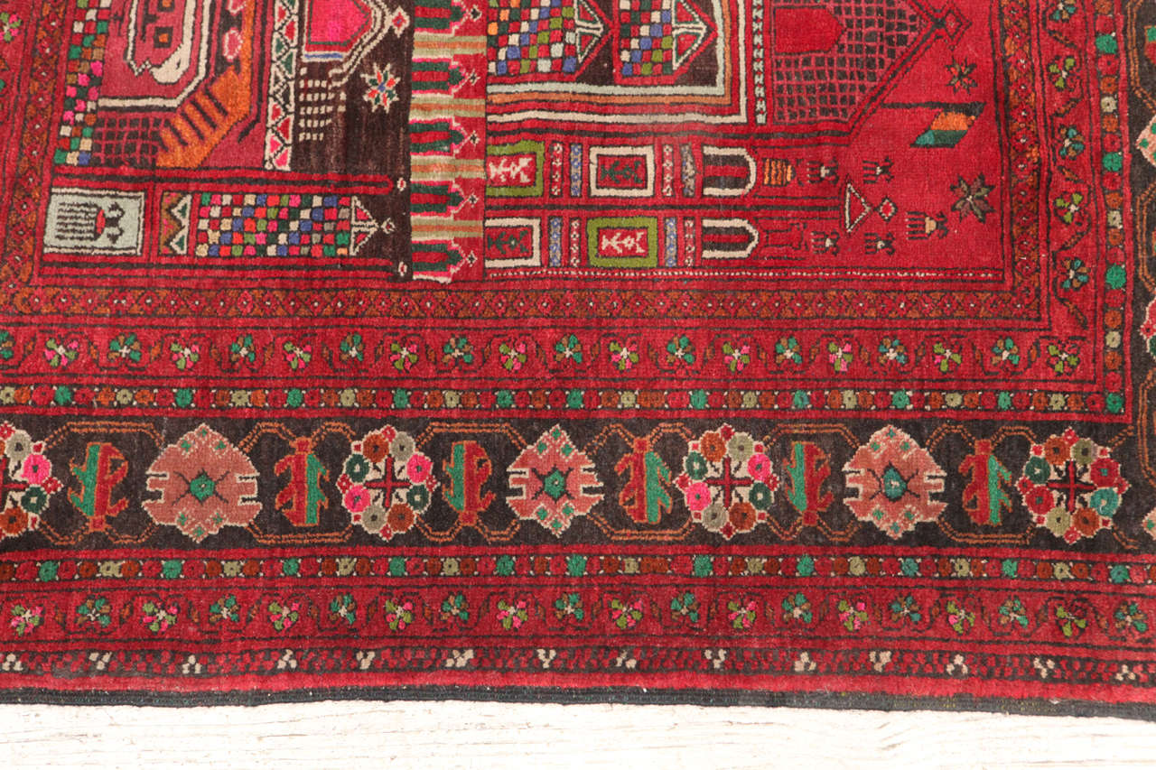 Red and Green Prayer Rug 3