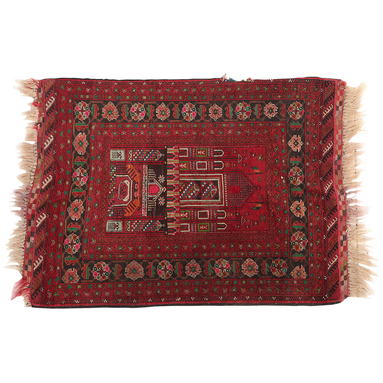 Red and Green Prayer Rug