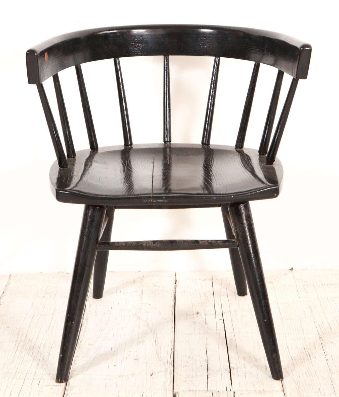 Paul McCobb Style Black Spindle Back Chair (Three Available) at 1stDibs