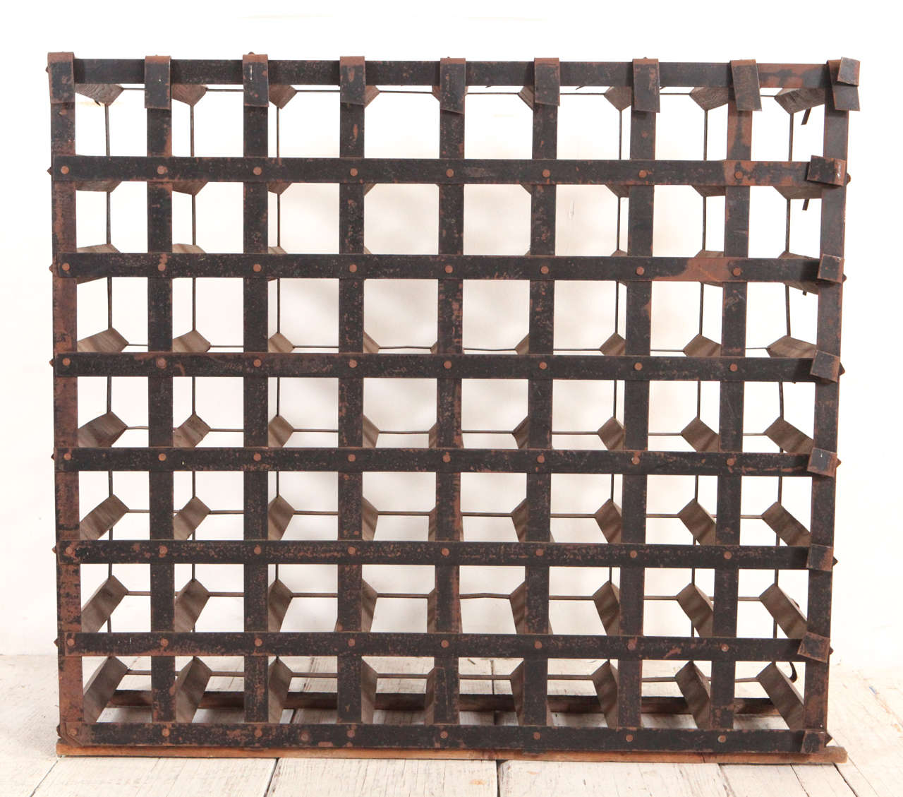 Vintage Metal Wine Bottle Rack at 1stDibs