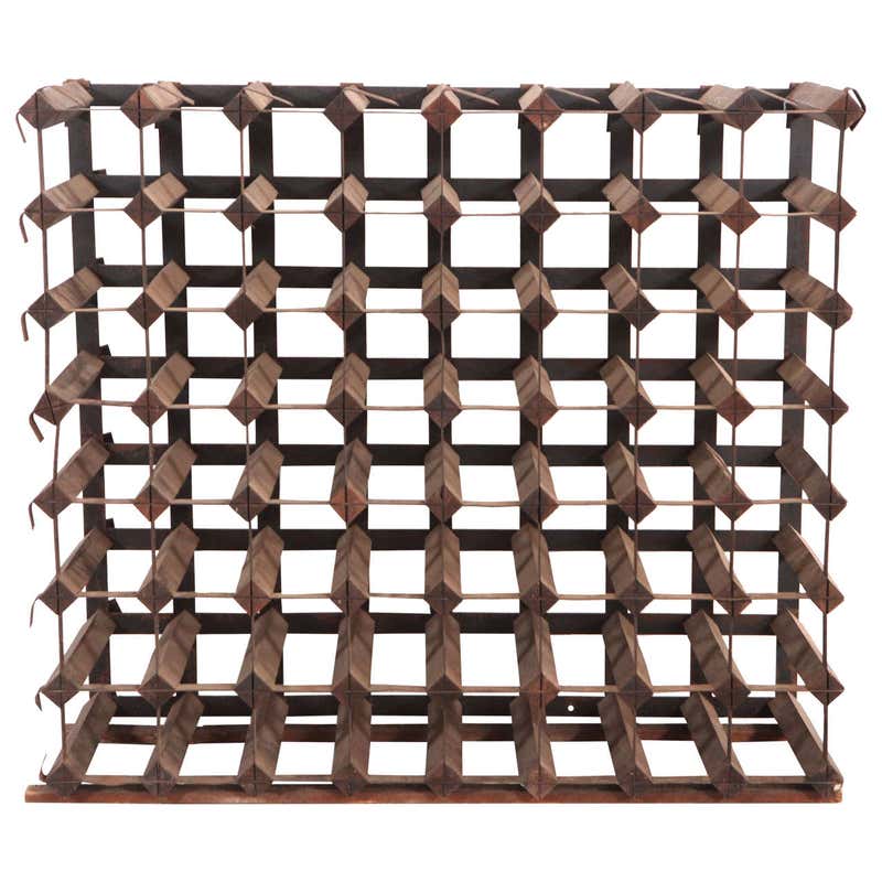 Vintage Metal Wine Bottle Rack at 1stDibs