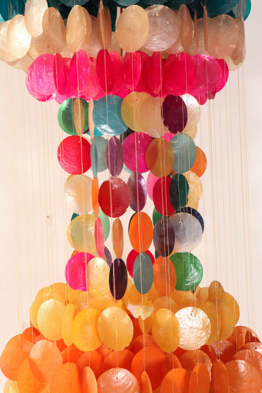 Hanging Colorful Capiz Shell Pendant at 1stDibs