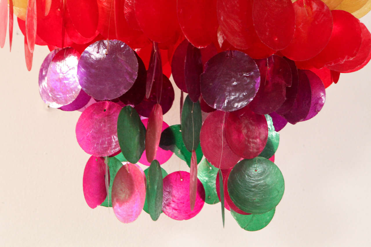 Hanging Colorful Capiz Shell Pendant at 1stDibs