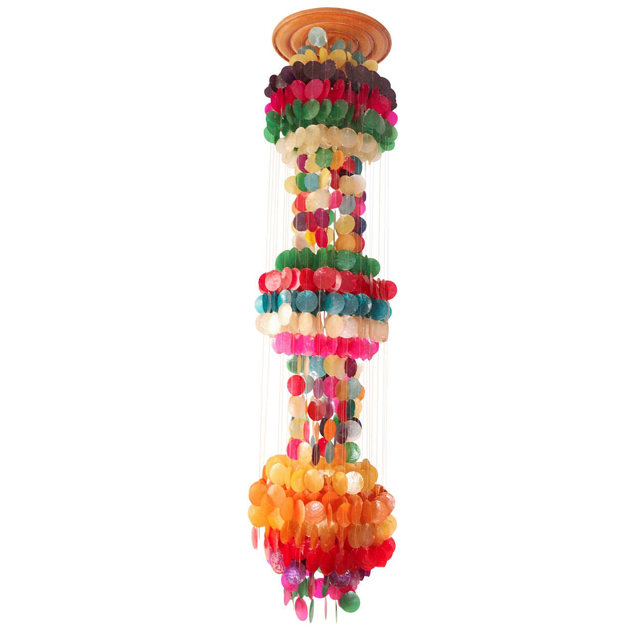 Hanging Colorful Capiz Shell Pendant at 1stDibs