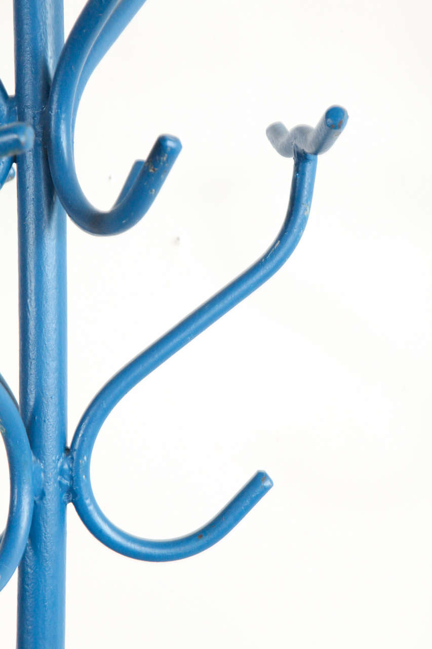 Cerulean Blue Metal Coat Rack and Umbrella Stand at 1stdibs