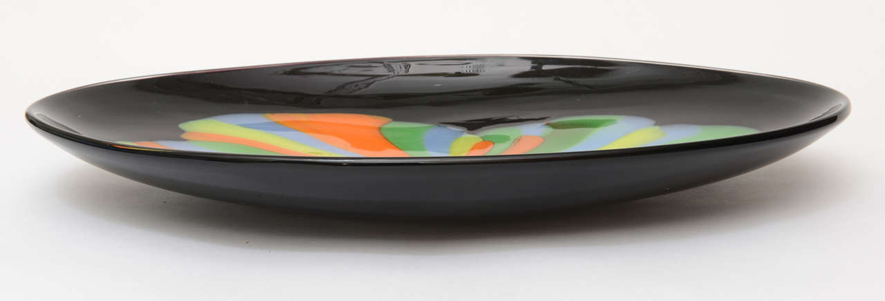 Italian Seguso Murano Glass Oval Centerpiece Serving Bowl or Platter Vintage