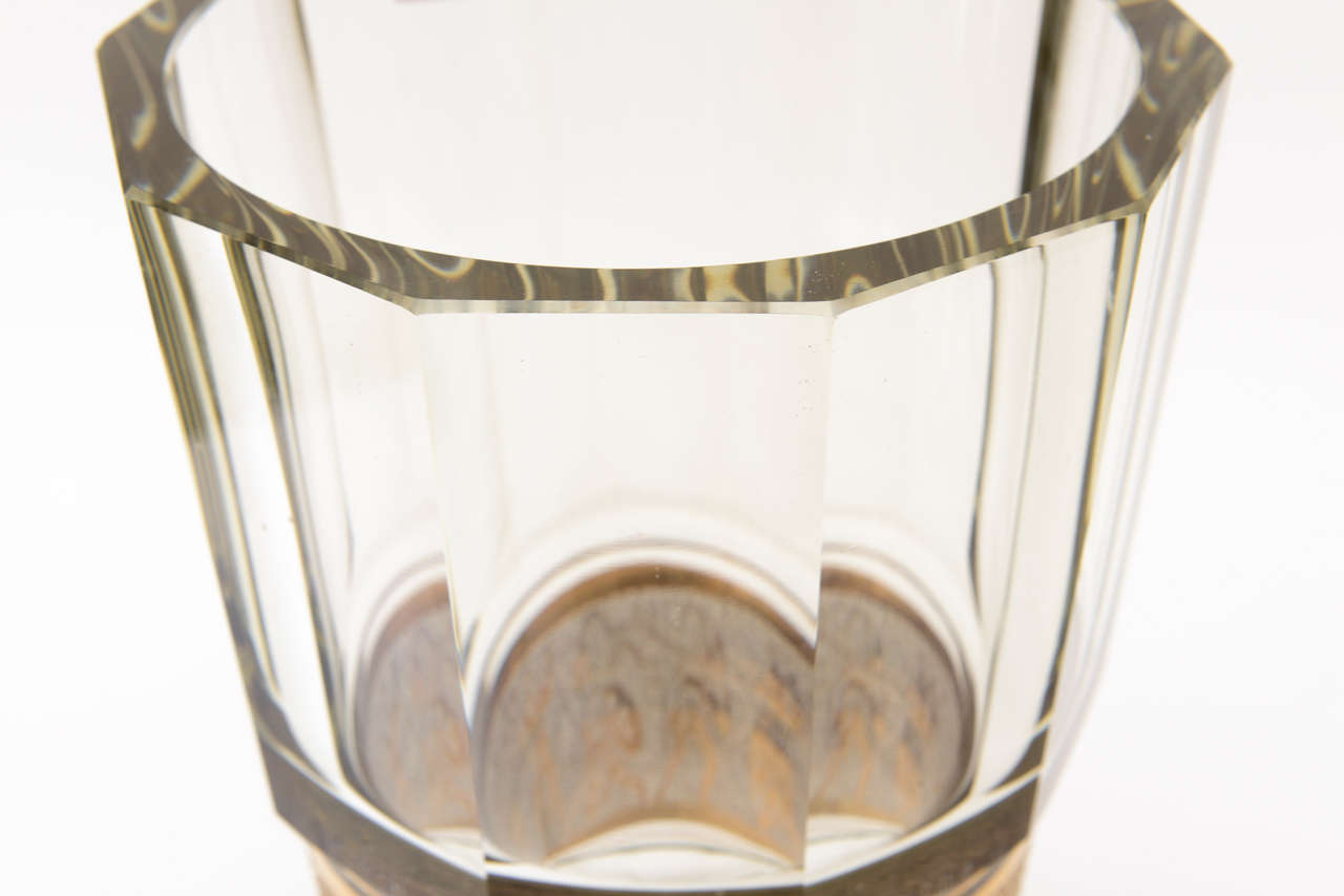French Baccarat Crystal and Gold Painted Greco-Romanesque Monumental Vase 3