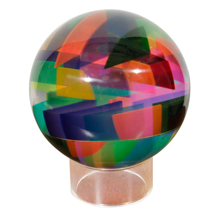 Lucite Sphere Sculpture by Vasa