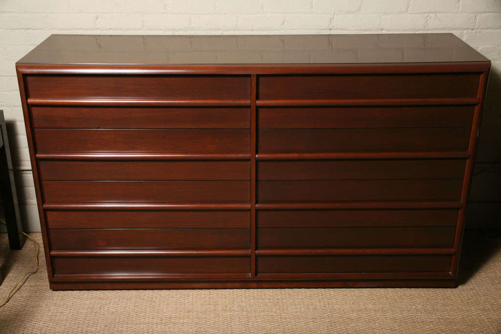 American Large Mahogany Chest by TH Robsjohn-Gibbings For Sale