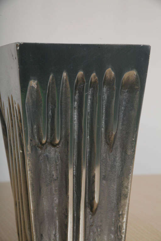 Contemporary Arnaldo Gamba Cast Aluminium Vase, Italy, 2004 For Sale