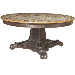 Anglo-Indian Table with Inlaid Specimen Agate Top