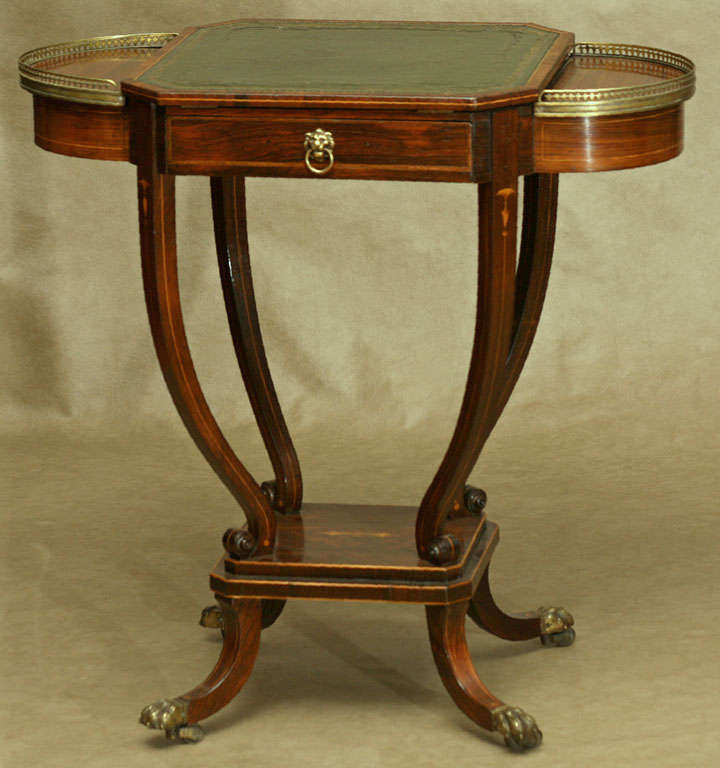 Inlaid English Regency Rosewood Writing Table, Ca. 1825 3