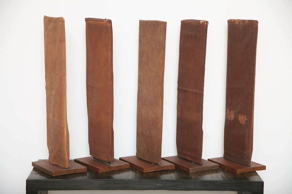 Sakebukuro - antique hemp persimmon dyed sake bags