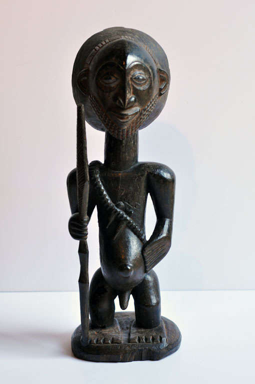 African Art- Luba Standing Hunter Figure from Zaire