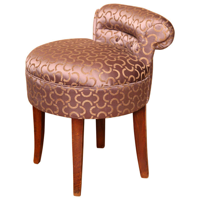 Deco Vanity Stool/  Budoir Chair For Sale