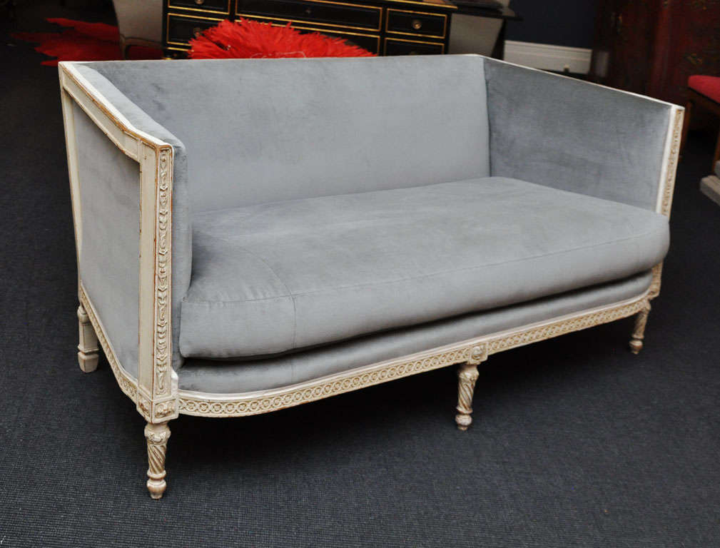French Exquisitely Carved Louis XVI Style Banquette by Jansen