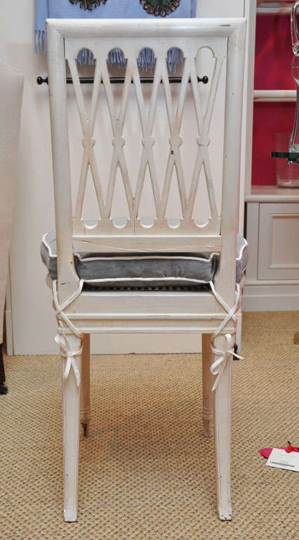 Mid-20th Century Set of Six 1950's Directoire Style White Dining Chairs