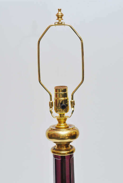 1970s Amethyst Color Glass Table Lamp, by Maison Baguès 2