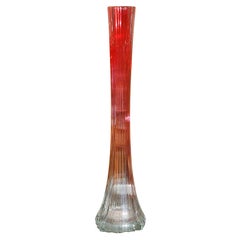 C. 1900 Edwardian Reeded "rubina" Glass Vase
