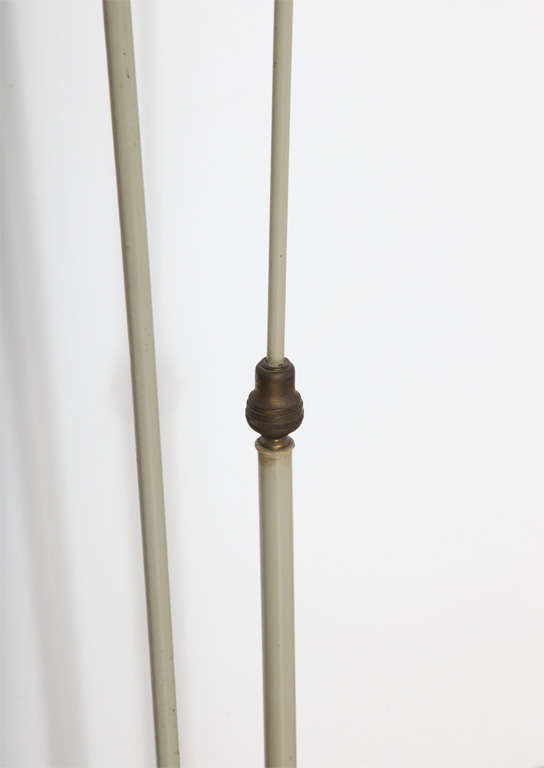 American 1950s David Wurster Model 255 Double Arm, Double Shade Torchiere Floor Lamp