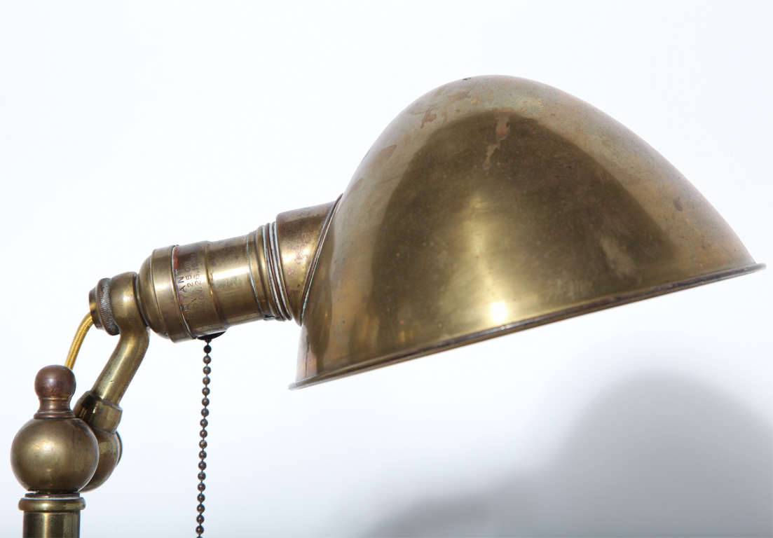Bradley & Hubbard Brass Pharmacy Lamp In Excellent Condition In Bainbridge, NY