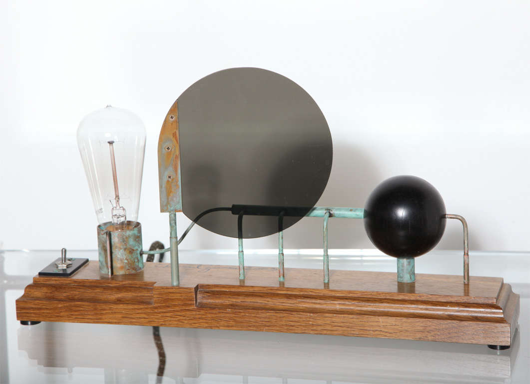 Signed Edward Zucca Mystery Science 9 Table Lamp Sculpture For Sale at