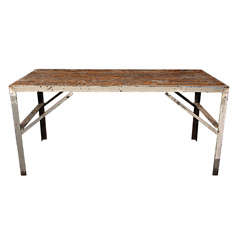 Industrial Wood Top Work Table