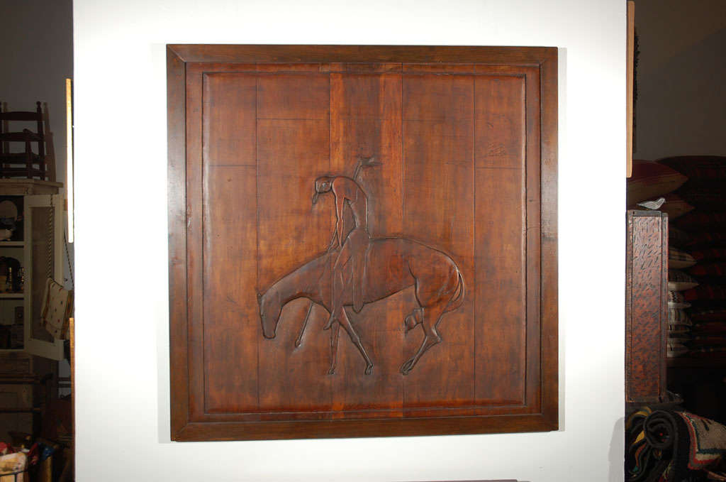 Fantastic Hand Carved W.P.A. Artist "End Of The Run"