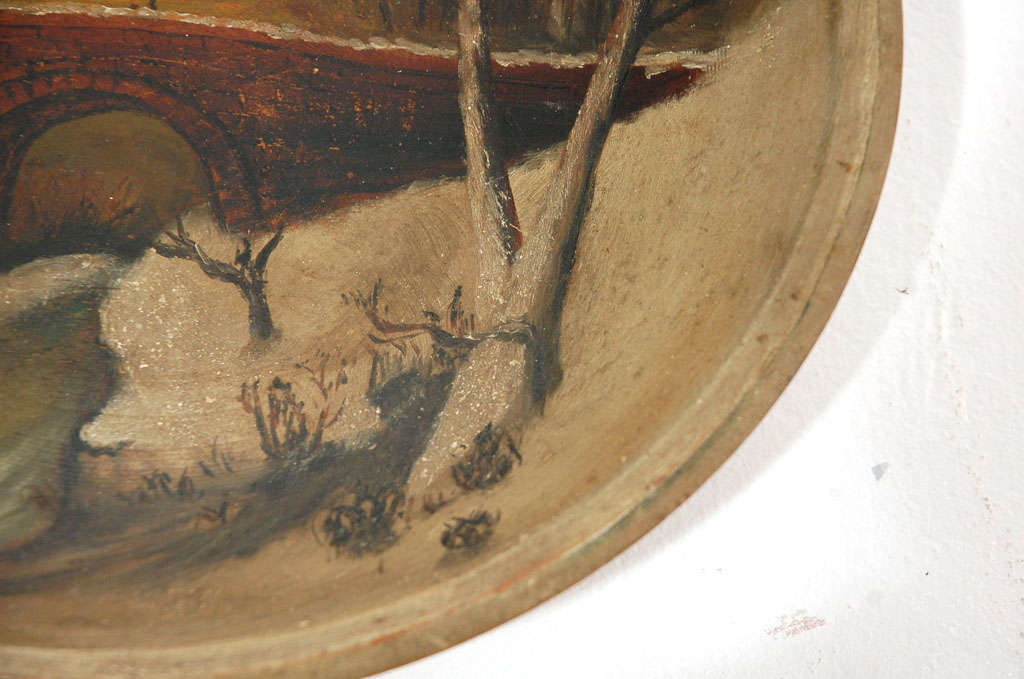 19thc Original  Paint Decorated Wooden  Butter Bowl 2