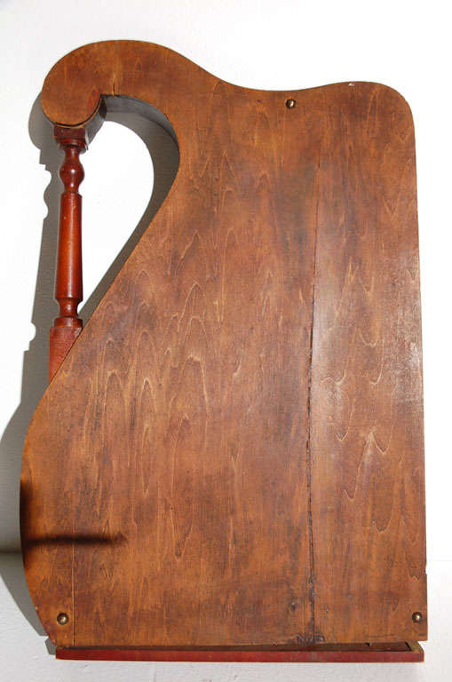 Pine Fantastic Paint Decorated 19thc Hand Held Harp W/ Eagle & Shield