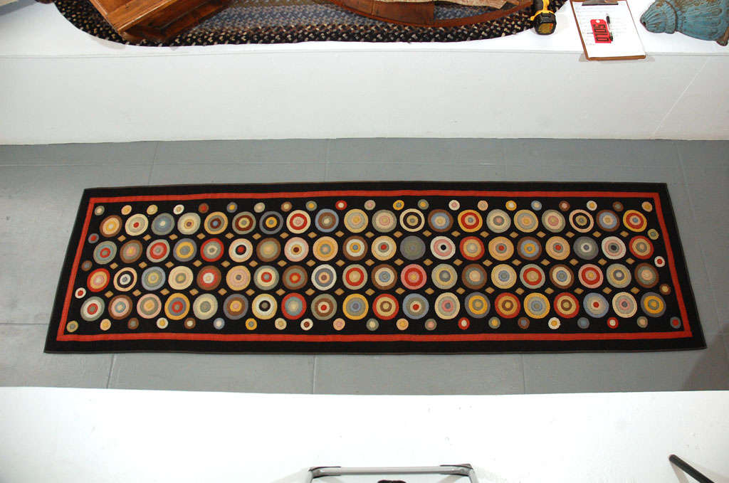 Fantasic Wool Penny Runner Rug From Pennsylvania