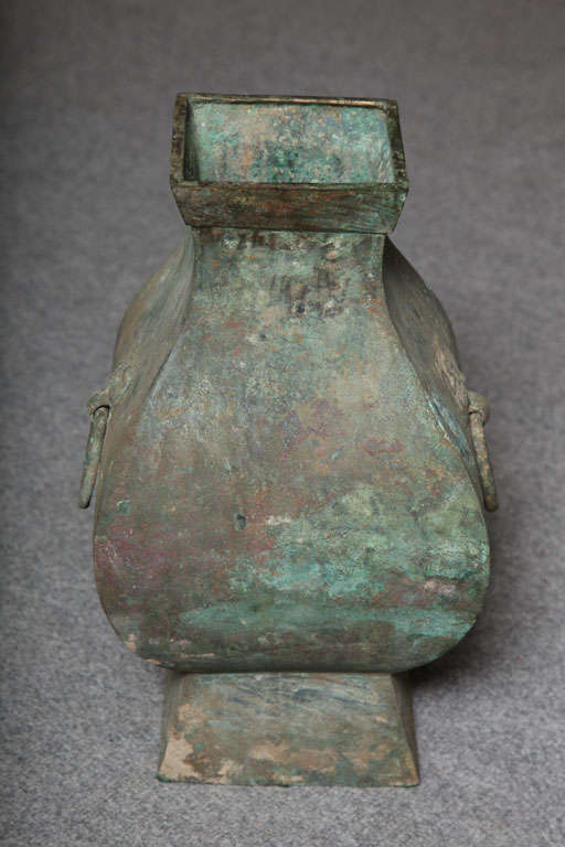 18th Century and Earlier Chinese Han Dynasty Authentic Bronze Hu Vase, circa 200 BC